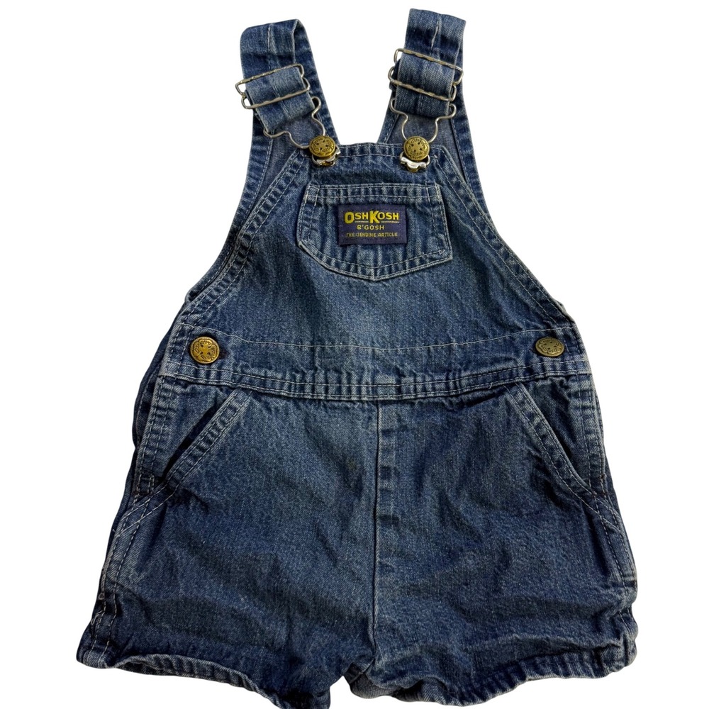 Vintage 90s Oshkosh B'gosh Vestbak Overalls Shortalls Romper Denim 18 months